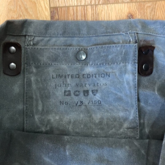 LIMITED EDITION John Varvatos Imported From Detroit Canvas Bag Leather Handles - Picture 4 of 5